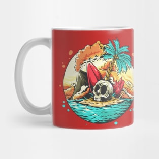 Skull head on the beach Mug